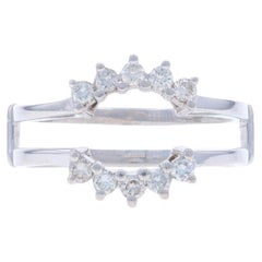 White Gold Diamond Enhancer Wedding Band - 14k Round .30ctw Wrap Jacket Ring