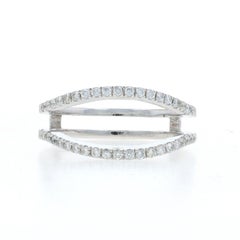 White Gold Diamond Enhancer Wedding Band - 14k Round .36ctw Wrap Jacket Ring