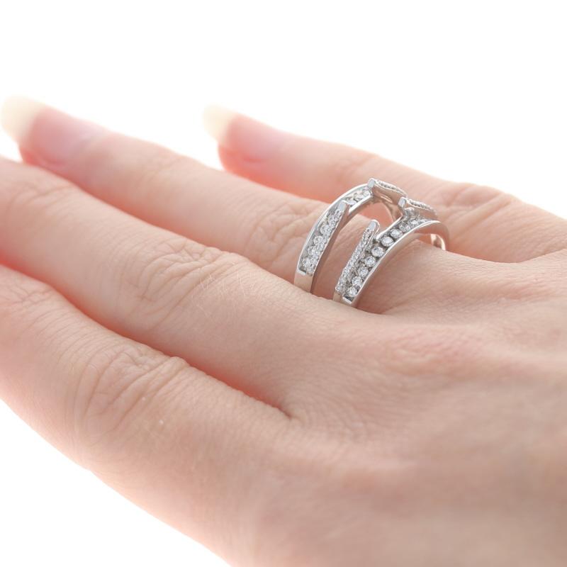 Weißgold Diamant Enhancer Ehering - 14k Rund .50ctw Wickeljacke Ring mit Diamant Damen im Angebot