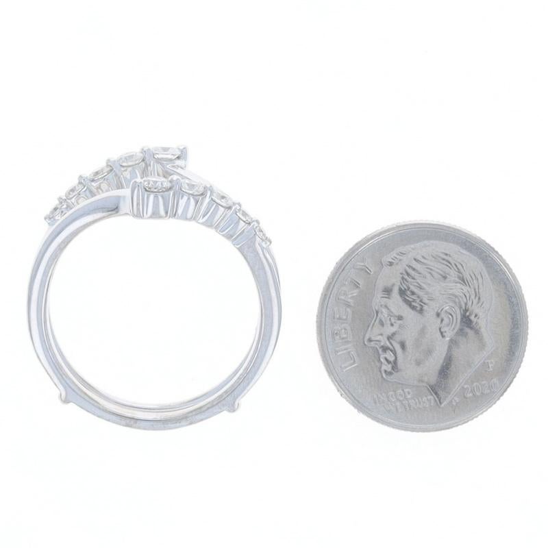 White Gold Diamond Enhancer Wedding Band - 14k Round .50ctw Wrap Jacket Ring For Sale 1