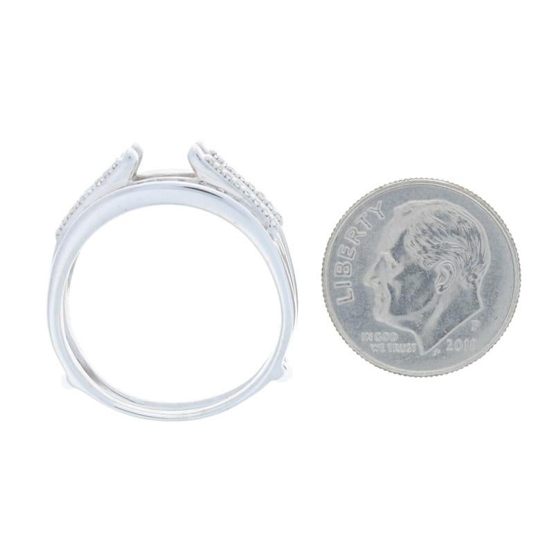 Weißgold Diamant Enhancer Ehering - 14k Rund .50ctw Wickeljacke Ring mit Diamant im Angebot 1