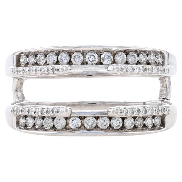 Fascia nuziale con diamante in oro bianco - Anello rotondo da 0,50 carati in 14k