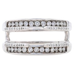 Fascia nuziale con diamante in oro bianco - Anello rotondo da 0,50 carati in 14k