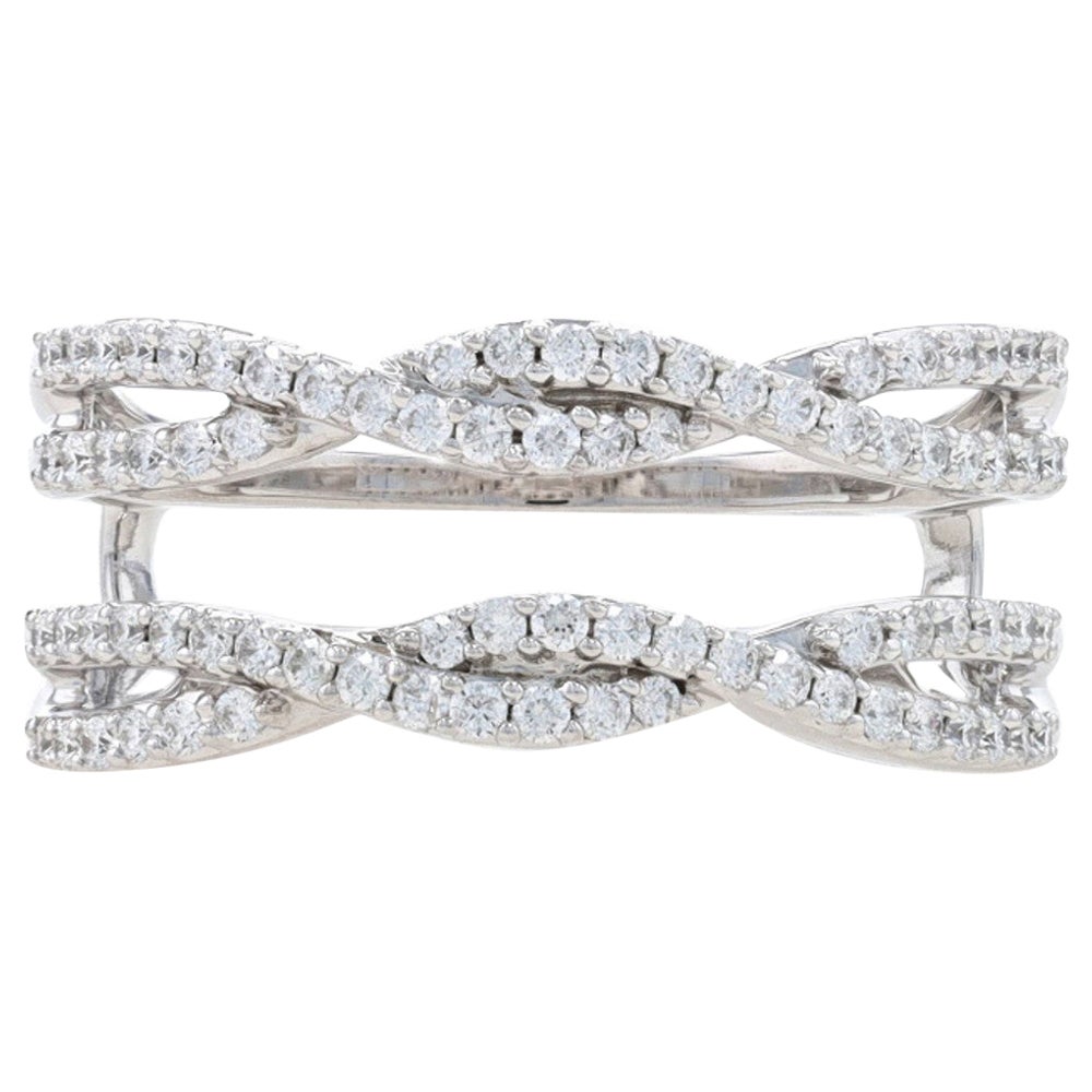 Weißgold Diamant Enhancer Ehering 14k Rund .60ctw Twist Wickeljacke Ring