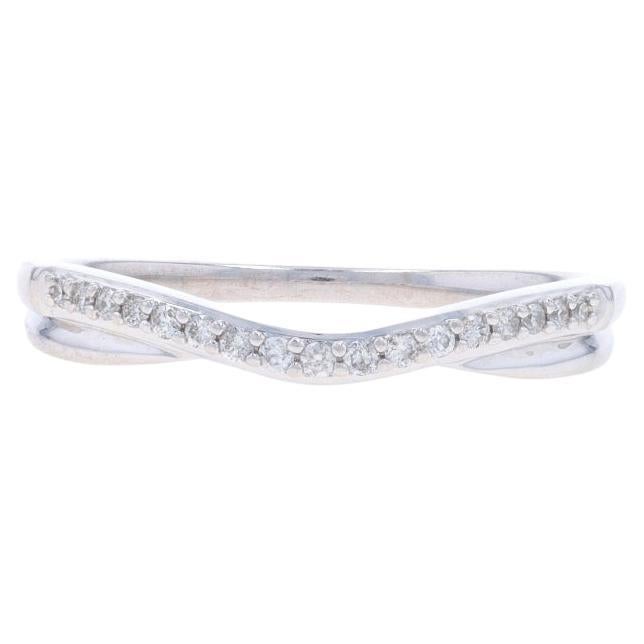 White Gold Diamond Enhancer Wedding Band - 14k Round Brilliant .14ctw Guard Ring For Sale