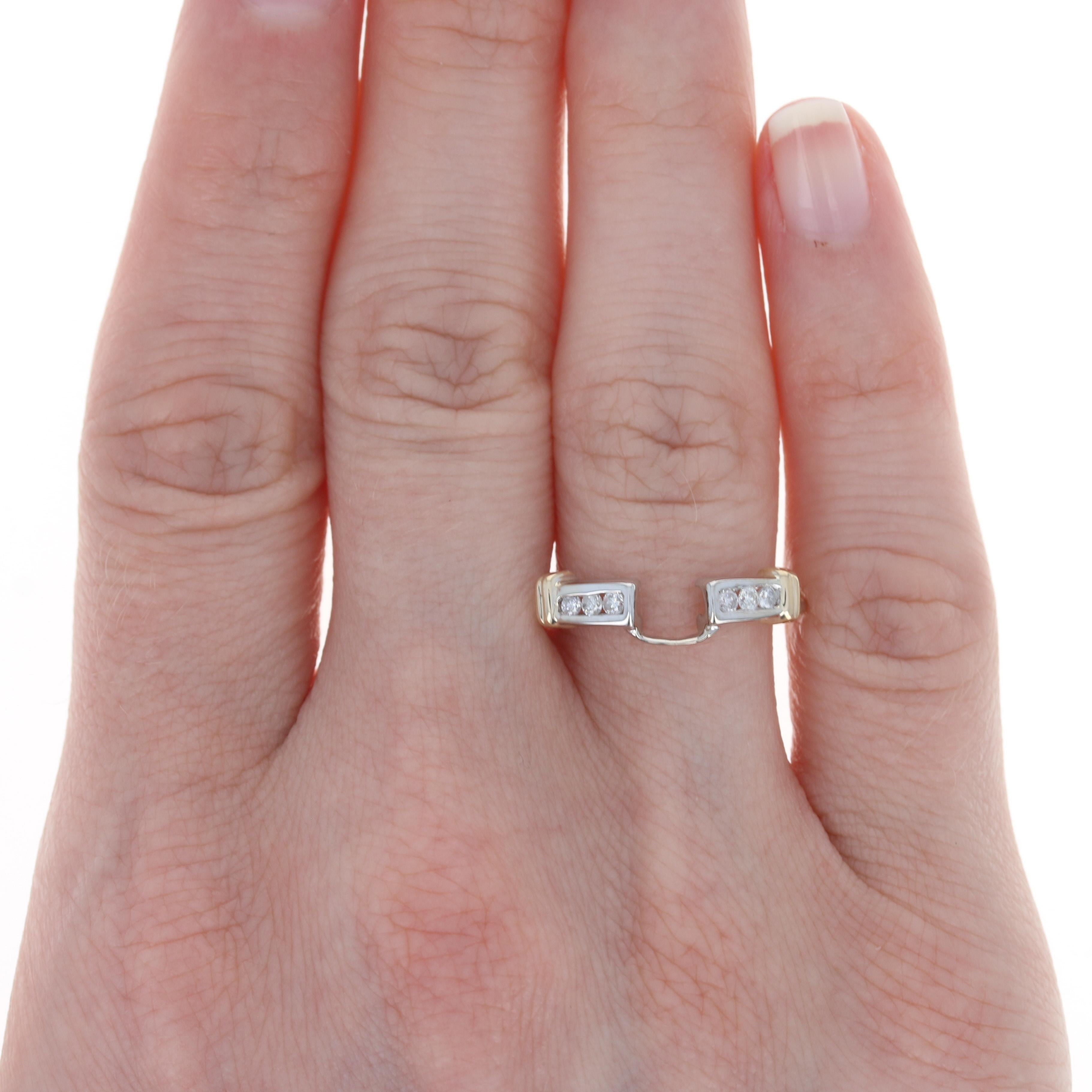 Round Cut White Gold Diamond Enhancer Wedding Band - 14k Round Brilliant .15ctw Guard Ring For Sale