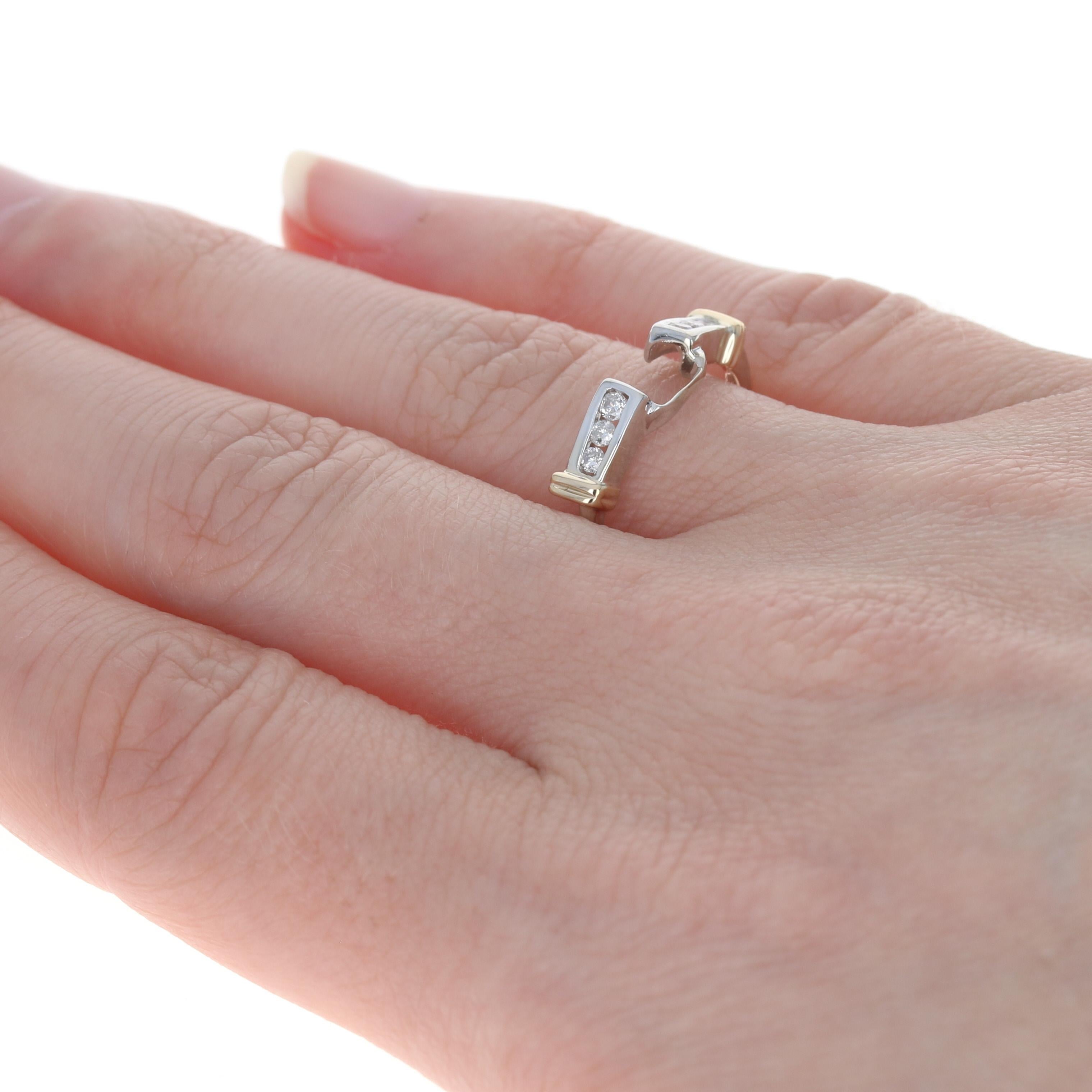 Women's White Gold Diamond Enhancer Wedding Band - 14k Round Brilliant .15ctw Guard Ring For Sale