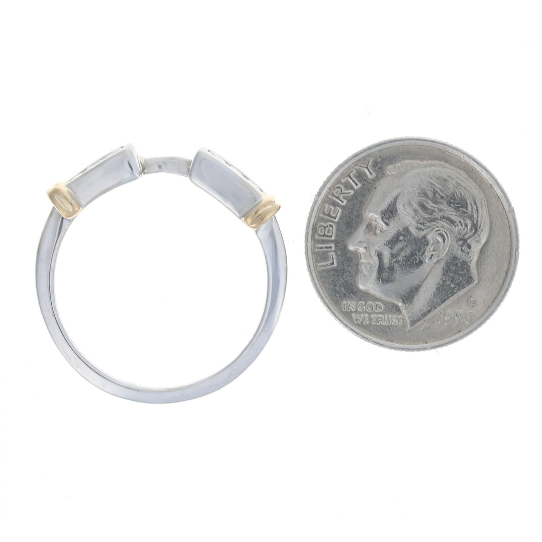 White Gold Diamond Enhancer Wedding Band - 14k Round Brilliant .15ctw Guard Ring For Sale 1