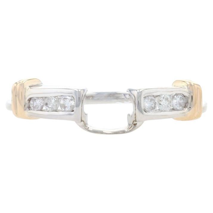 White Gold Diamond Enhancer Wedding Band - 14k Round Brilliant .15ctw Guard Ring For Sale