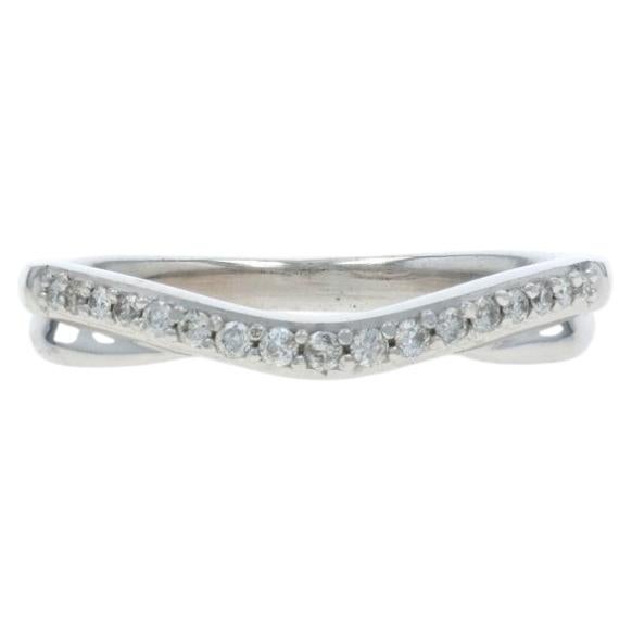 White Gold Diamond Enhancer Wedding Band - 14k Round Brilliant .17ctw Guard Ring For Sale
