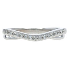 White Gold Diamond Enhancer Wedding Band - 14k Round Brilliant .17ctw Guard Ring