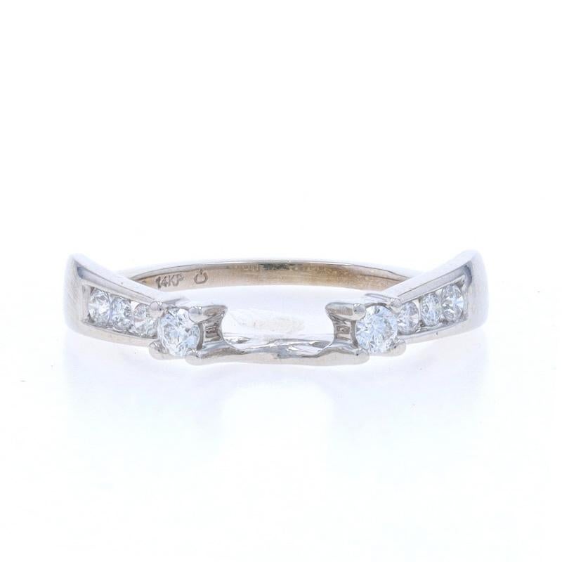 Size: 4 1/4
Sizing Fee: Up 1 size for $35 or Down 1/2 a size for $35

Metal Content: 14k White Gold

Stone Information

Natural Diamonds
Carat(s): .20ctw
Cut: Round Brilliant
Color: G - H
Clarity: SI2 - I1

Total Carats: .20ctw

Center Opening (east