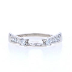 White Gold Diamond Enhancer Wedding Band - 14k Round Brilliant .20ctw Guard Ring