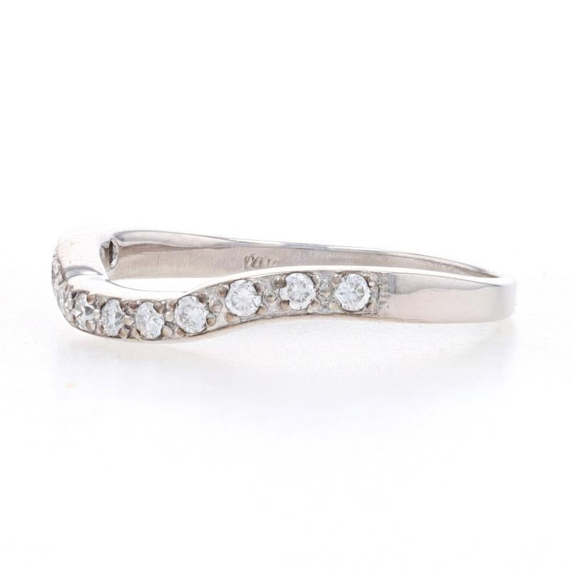 Round Cut White Gold Diamond Enhancer Wedding Band - 14K Round Brilliant .20ctw Guard Ring For Sale