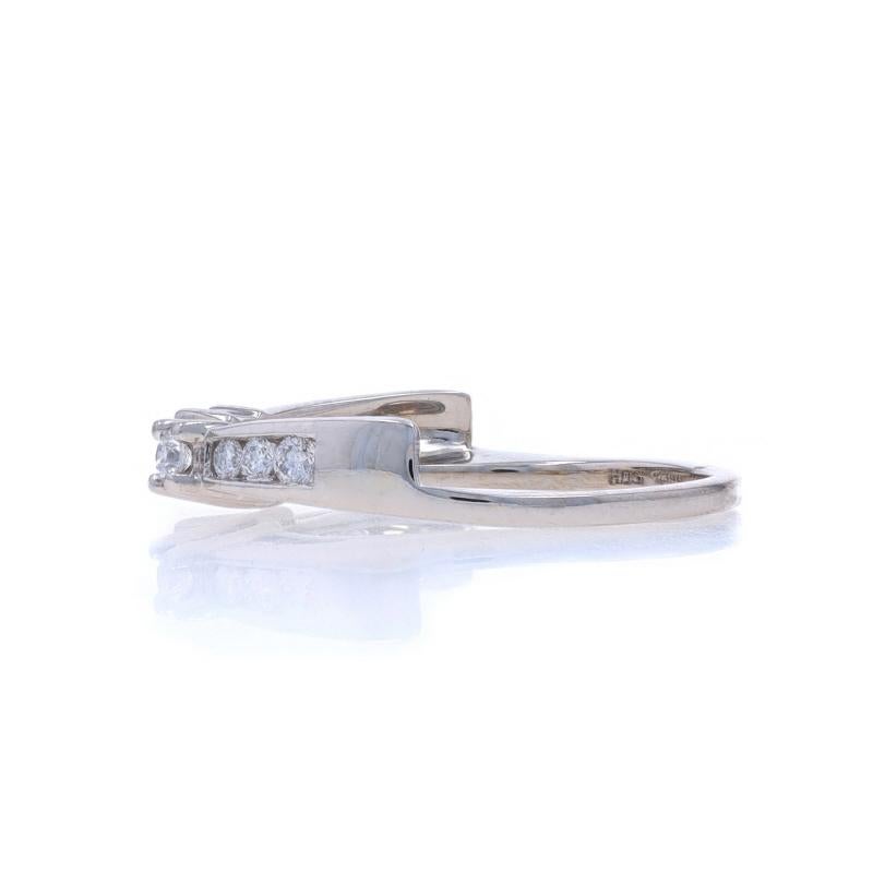 White Gold Diamond Enhancer Wedding Band - 14k Round Brilliant .20ctw Guard Ring In Excellent Condition For Sale In Greensboro, NC