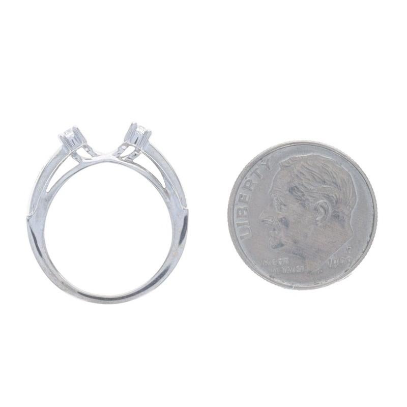 White Gold Diamond Enhancer Wedding Band - 14k Round Brilliant .20ctw Guard Ring For Sale 1