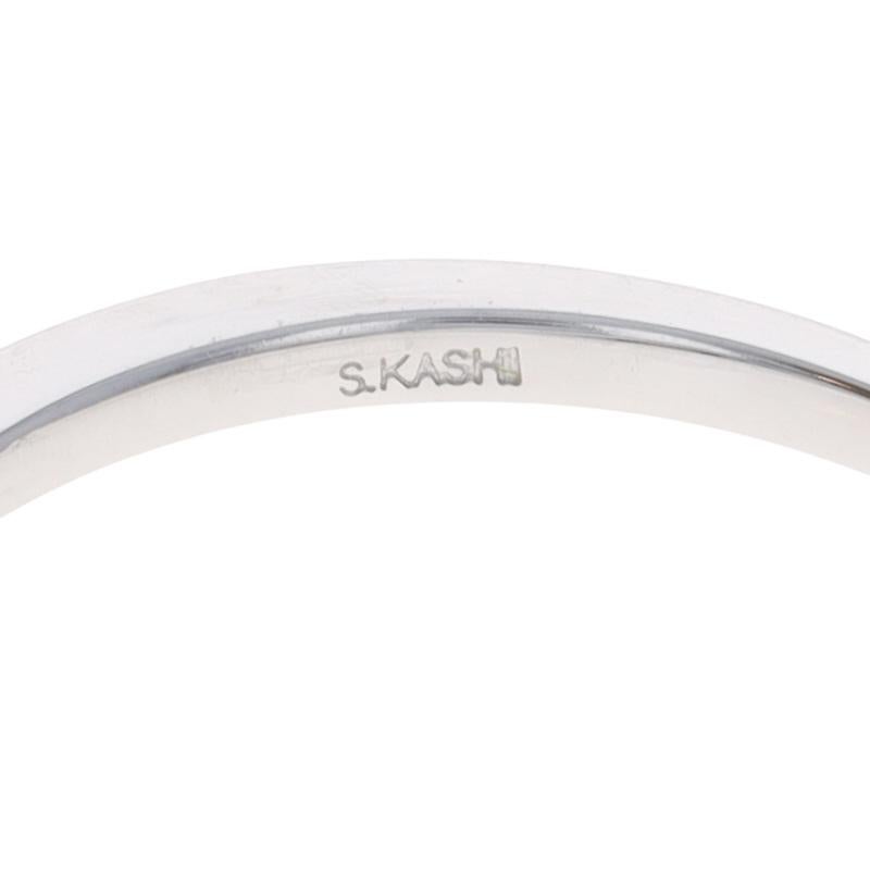 Anneau de mariage en or blanc avec diamant - 14k Round Brilliant .20ctw Guard Ring en vente 1