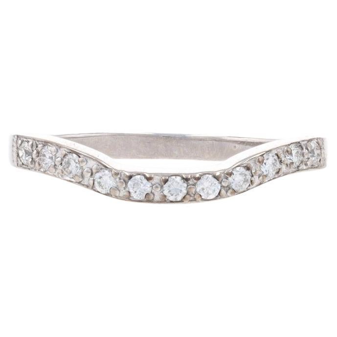 White Gold Diamond Enhancer Wedding Band - 14K Round Brilliant .20ctw Guard Ring For Sale