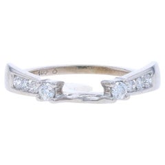 White Gold Diamond Enhancer Wedding Band - 14k Round Brilliant .20ctw Guard Ring