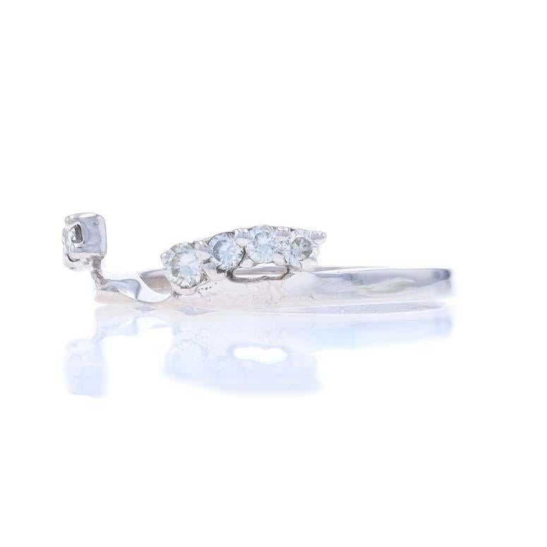 White Gold Diamond Enhancer Wedding Band - 14k Round Brilliant .23ctw Guard Ring In Excellent Condition For Sale In Greensboro, NC