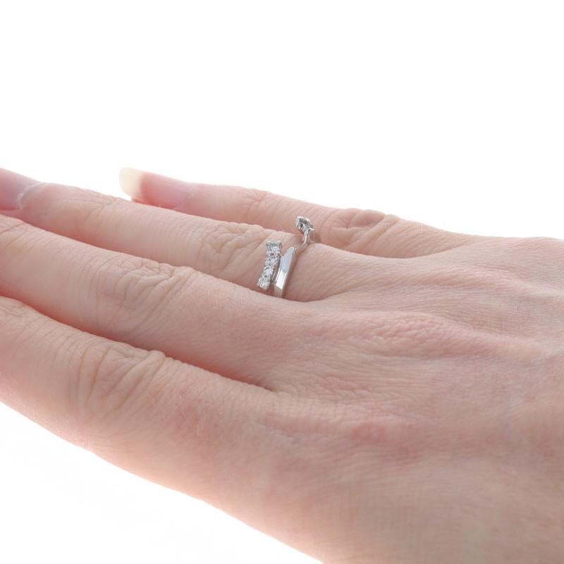 Women's White Gold Diamond Enhancer Wedding Band - 14k Round Brilliant .23ctw Guard Ring For Sale