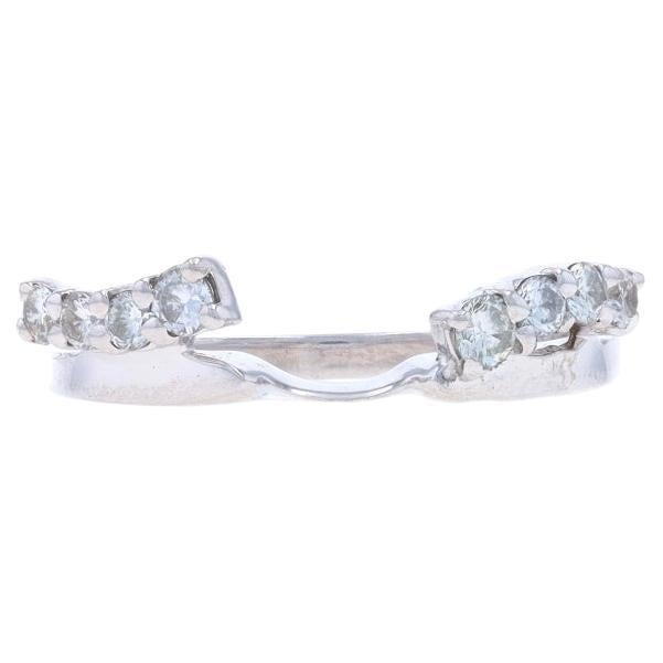 White Gold Diamond Enhancer Wedding Band - 14k Round Brilliant .23ctw Guard Ring