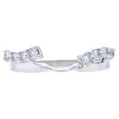 White Gold Diamond Enhancer Wedding Band - 14k Round Brilliant .23ctw Guard Ring
