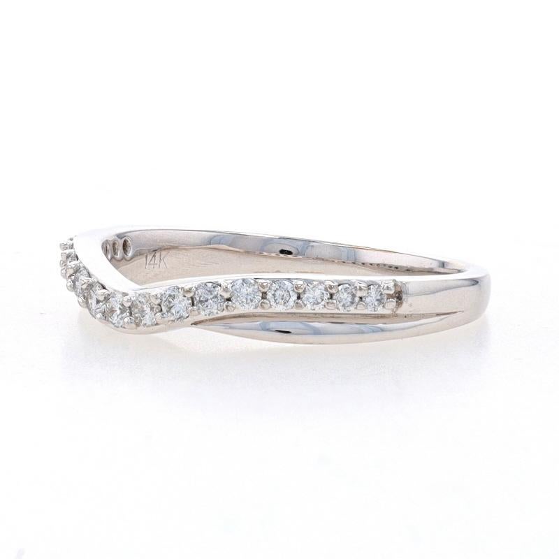 Round Cut White Gold Diamond Enhancer Wedding Band - 14k Round Brilliant .25ctw Guard Ring For Sale