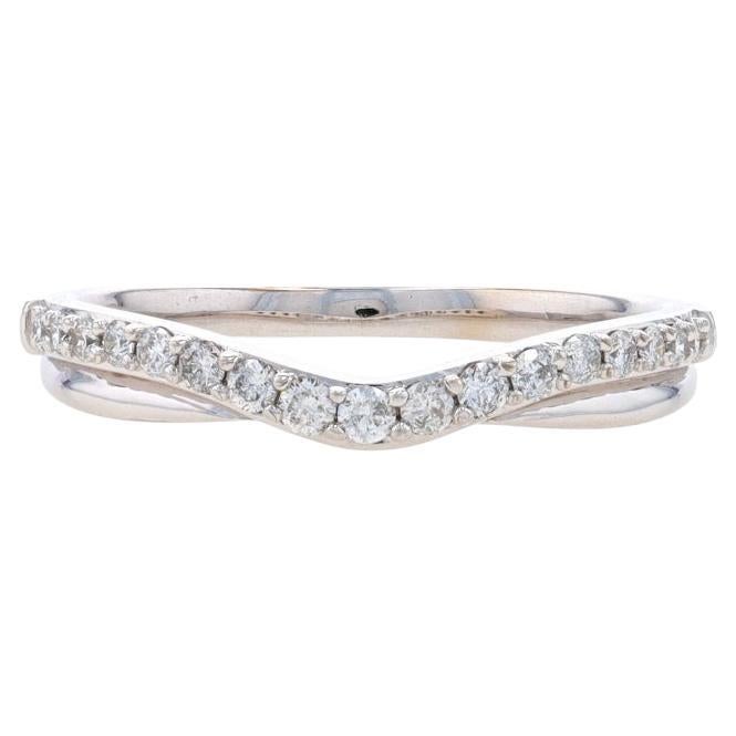 White Gold Diamond Enhancer Wedding Band - 14k Round Brilliant .25ctw Guard Ring For Sale