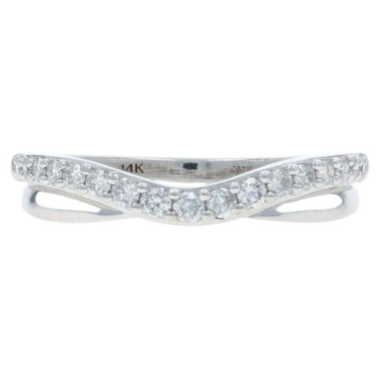White Gold Diamond Enhancer Wedding Band - 14k Round Brilliant .25ctw Guard Ring