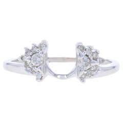 White Gold Diamond Enhancer Wedding Band - 14k Round Brilliant .26ctw Guard Ring