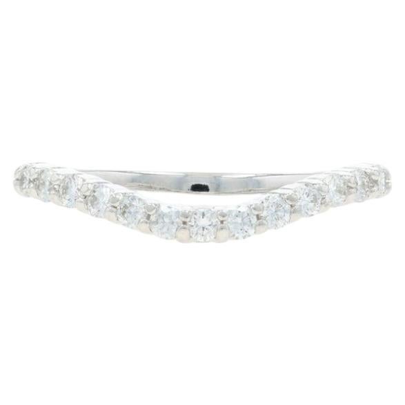 White Gold Diamond Enhancer Wedding Band - 14k Round Brilliant .28ctw Guard Ring For Sale