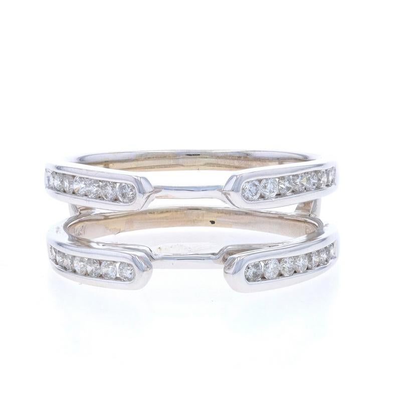 Size: 6 3/4
Sizing Fee: Up 1 size for $60 or Down 1 size for $50

Metal Content: 14k White Gold

Stone Information

Natural Diamonds
Carat(s): .40ctw
Cut: Round Brilliant
Color: G - H
Clarity: SI2 - I1

Total Carats: .40ctw

Center Opening (east to