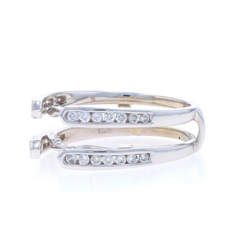 White Gold Diamond Enhancer Wedding Band -14k Round Brilliant .40ctw Wrap Jacket In Excellent Condition For Sale In Greensboro, NC