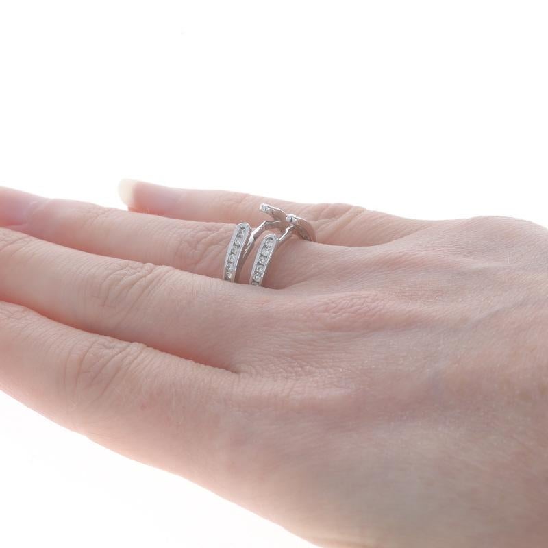Women's White Gold Diamond Enhancer Wedding Band -14k Round Brilliant .40ctw Wrap Jacket For Sale