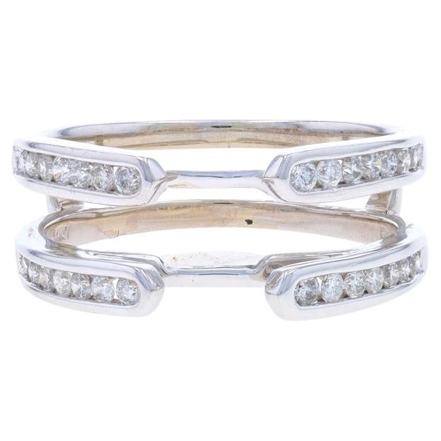 White Gold Diamond Enhancer Wedding Band -14k Round Brilliant .40ctw Wrap Jacket