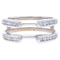 Fascia nuziale con diamante in oro bianco - 14k Brilliante rotondo 0,40 ct.