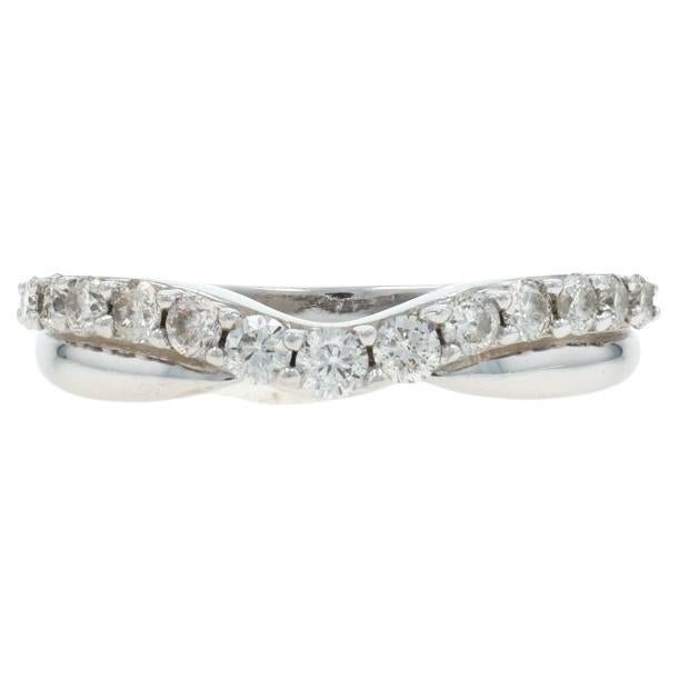Alliance en or blanc avec diamant - 14k Round Brilliant .50ctw Guard Ring