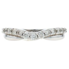 Alliance en or blanc avec diamant - 14k Round Brilliant .50ctw Guard Ring