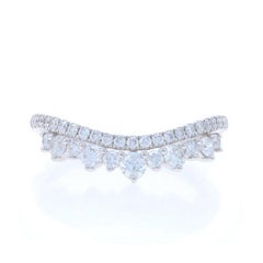 White Gold Diamond Enhancer Wedding Band - 14k Round Brilliant .56ctw Guard Ring