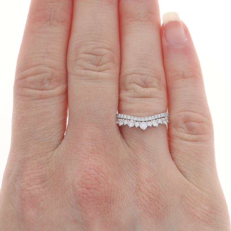 Round Cut White Gold Diamond Enhancer Wedding Band - 14k Round Brilliant .56ctw Guard Ring For Sale