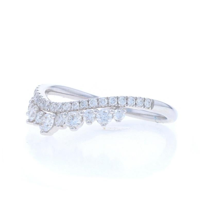 White Gold Diamond Enhancer Wedding Band - 14k Round Brilliant .56ctw Guard Ring In New Condition For Sale In Greensboro, NC