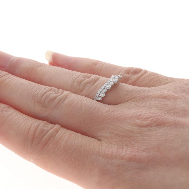Women's White Gold Diamond Enhancer Wedding Band - 14k Round Brilliant .56ctw Guard Ring For Sale