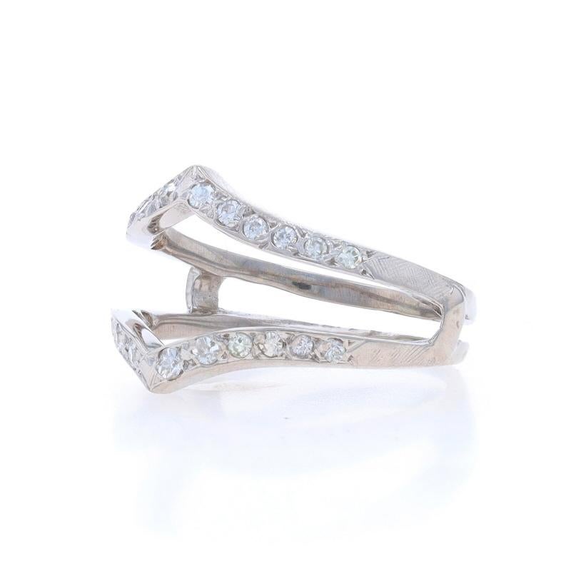 Alliance en or blanc avec diamant -14k Single Cut .24ctw Wrap Jacket Ring Excellent état - En vente à Greensboro, NC