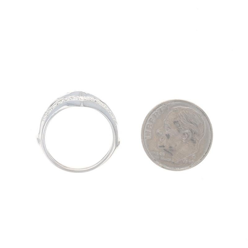 Alliance en or blanc avec diamant -14k Single Cut .24ctw Wrap Jacket Ring en vente 1