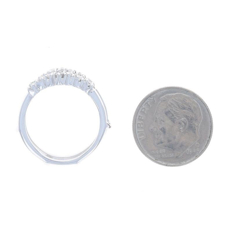 White Gold Diamond Enhancer Wedding Band 14k Single Cut .38ctw Wrap Jacket Ring For Sale 2
