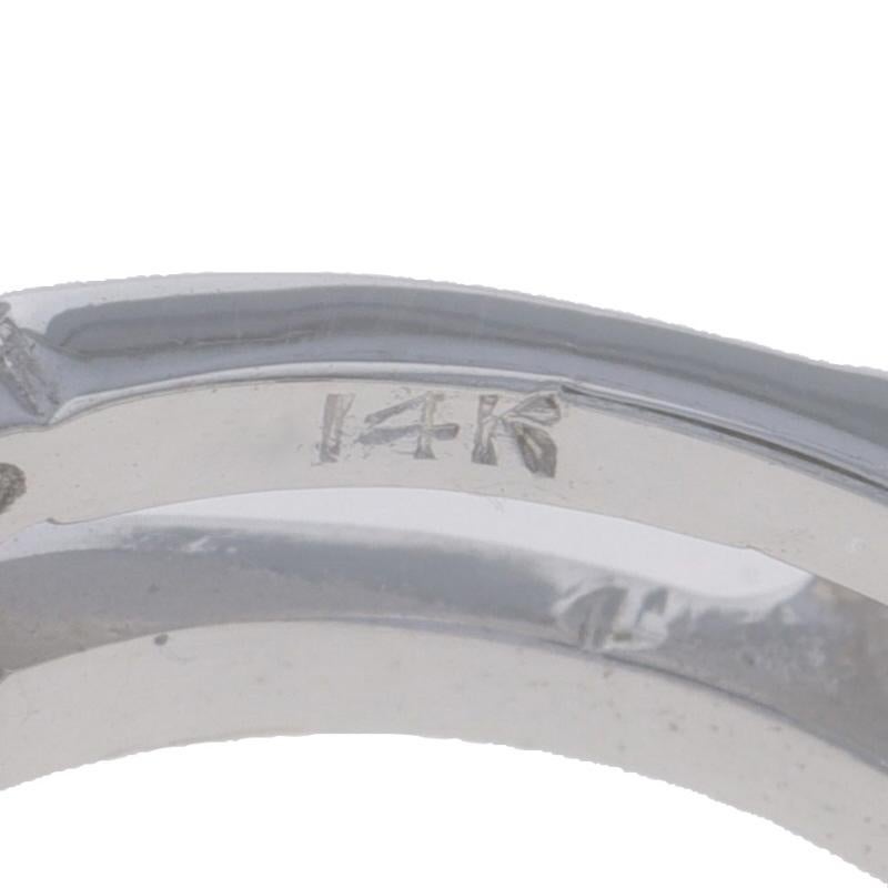 White Gold Diamond Enhancer Wedding Band 14k Single Cut .38ctw Wrap Jacket Ring For Sale 3
