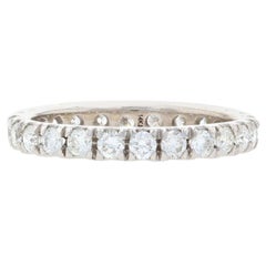 White Gold Diamond Eternity Band, 14k Round Brilliant Cut 1.20ctw Wedding Ring White Gold Diamond Eternity Band, 14k Round Brilliant Cut 1.20ctw Wedding Ring