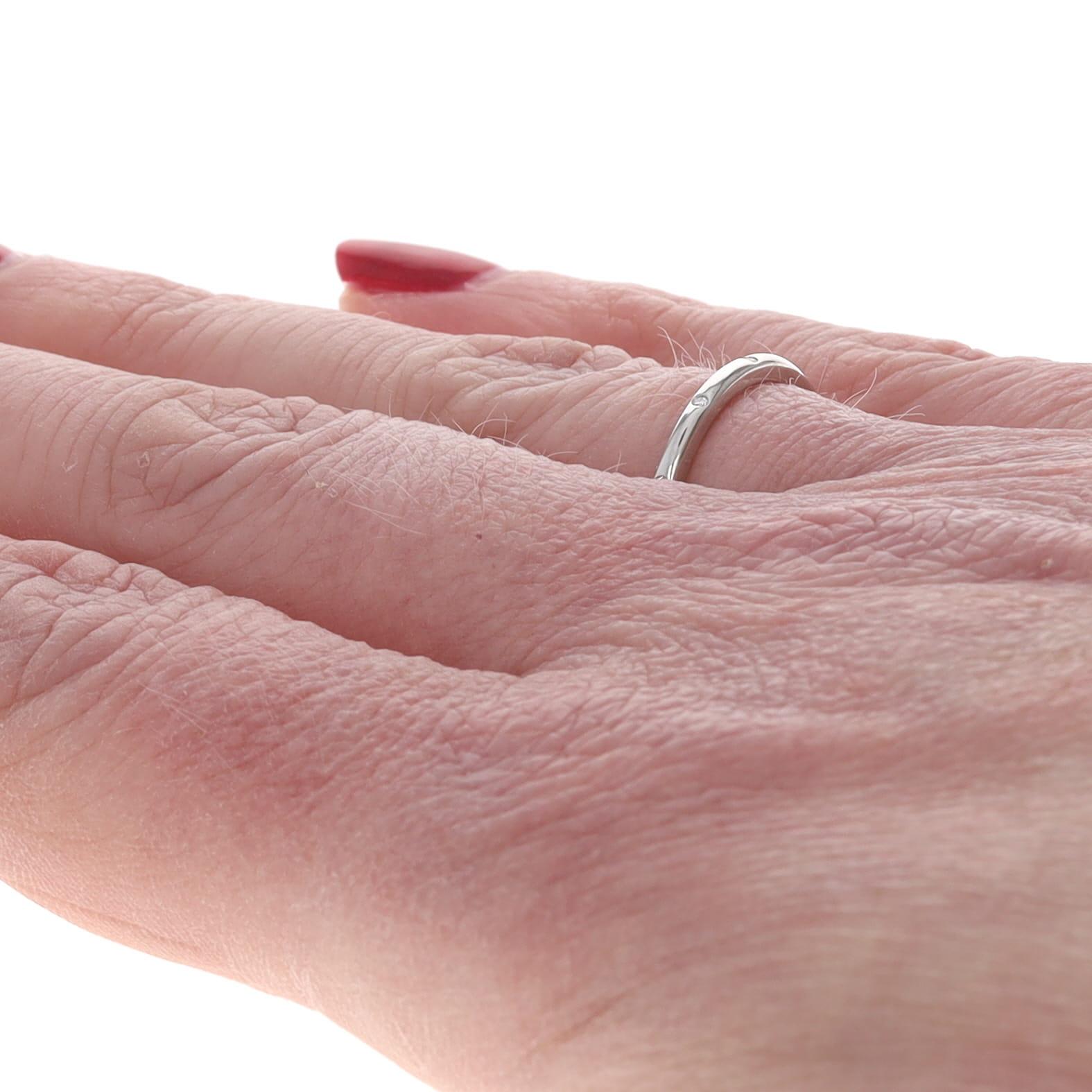 Weißgold Diamant Eternity Band - 14k Runde Brillant stapelbar Ring SZ 7 Damen im Angebot