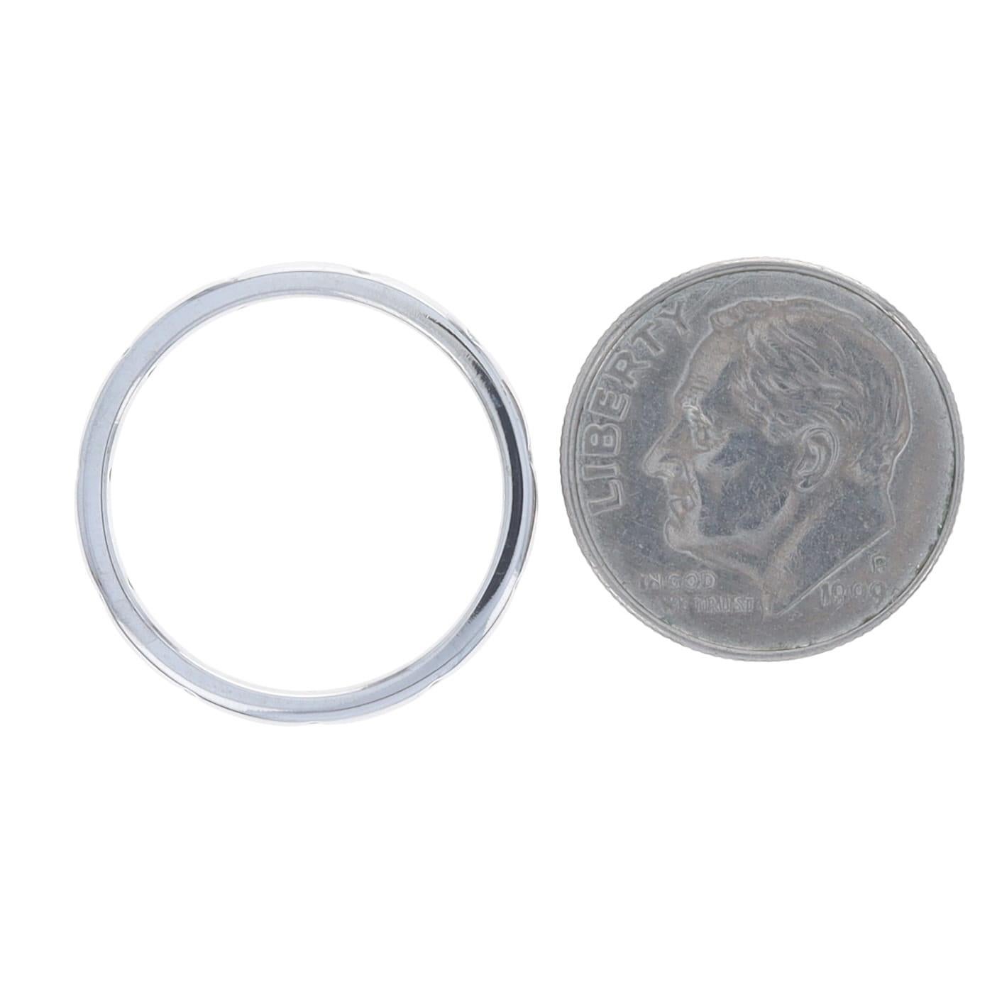 Weißgold Diamant Eternity Band - 14k Runde Brillant stapelbar Ring SZ 7 im Angebot 1